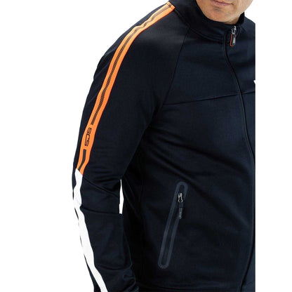 Dark Blue - Lifestyle - Sjeng Sports Mens Achille Striped Snug Fit Track Jacket