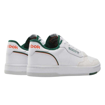 White-Green - Back - Reebok Mens Leather Court Trainers
