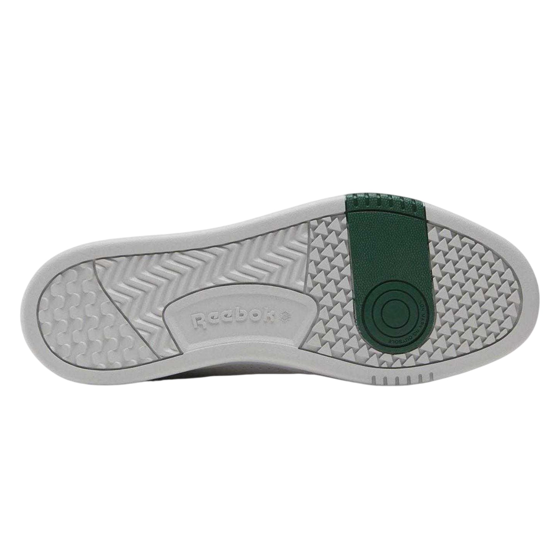White-Green - Side - Reebok Mens Leather Court Trainers