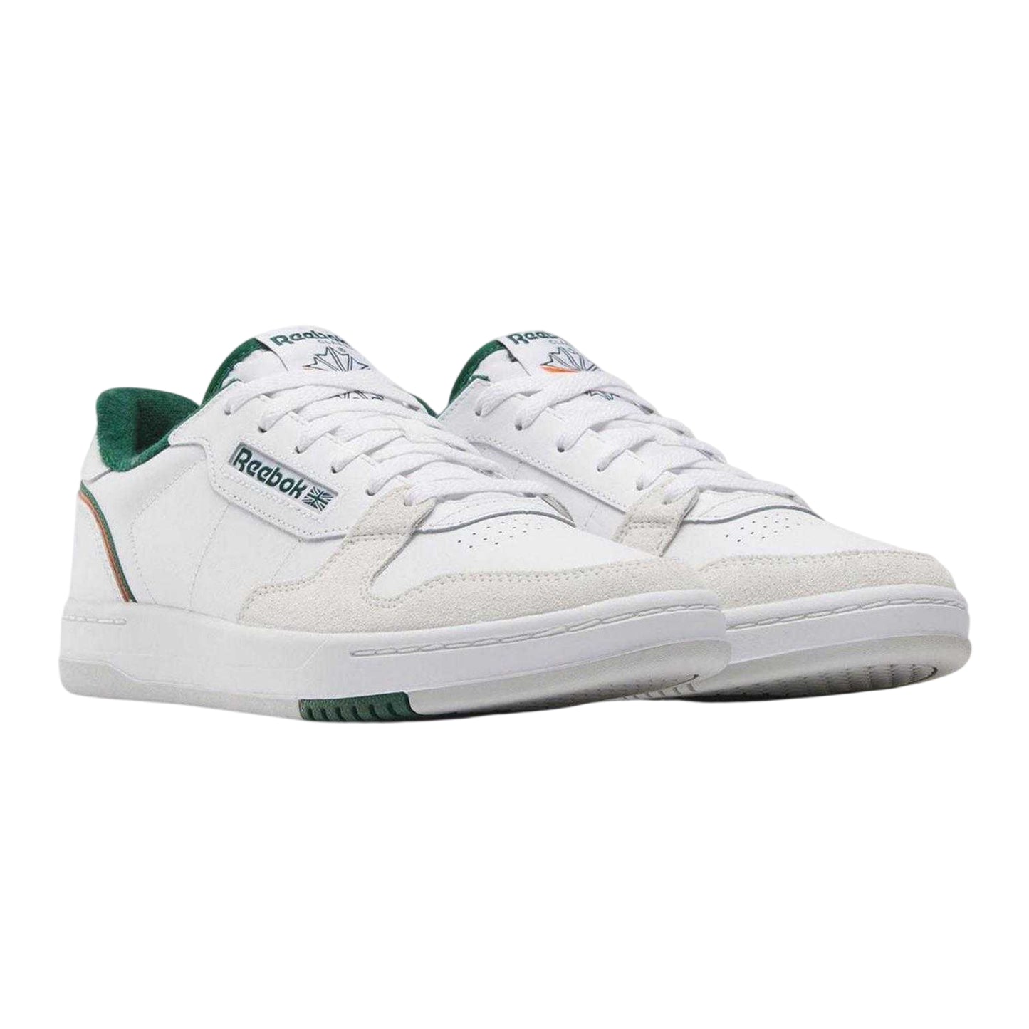 White-Green - Lifestyle - Reebok Mens Leather Court Trainers