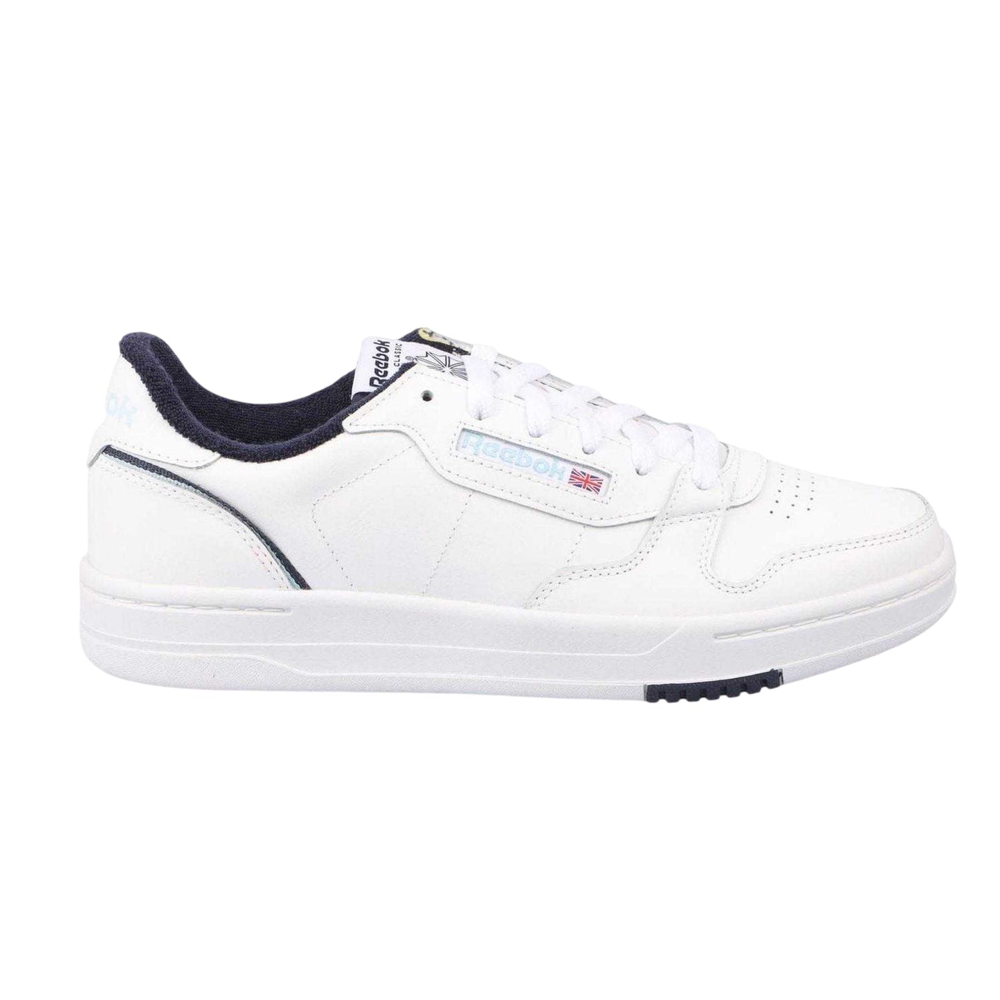 White-Navy - Front - Reebok Mens Leather Court Trainers