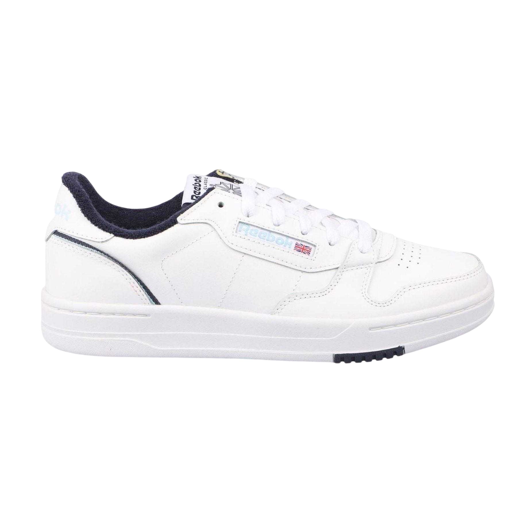 White-Navy - Front - Reebok Mens Leather Court Trainers