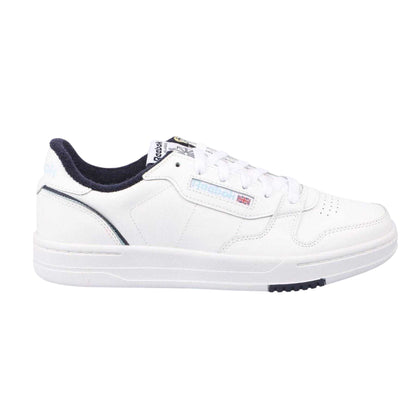 White-Navy - Front - Reebok Mens Leather Court Trainers