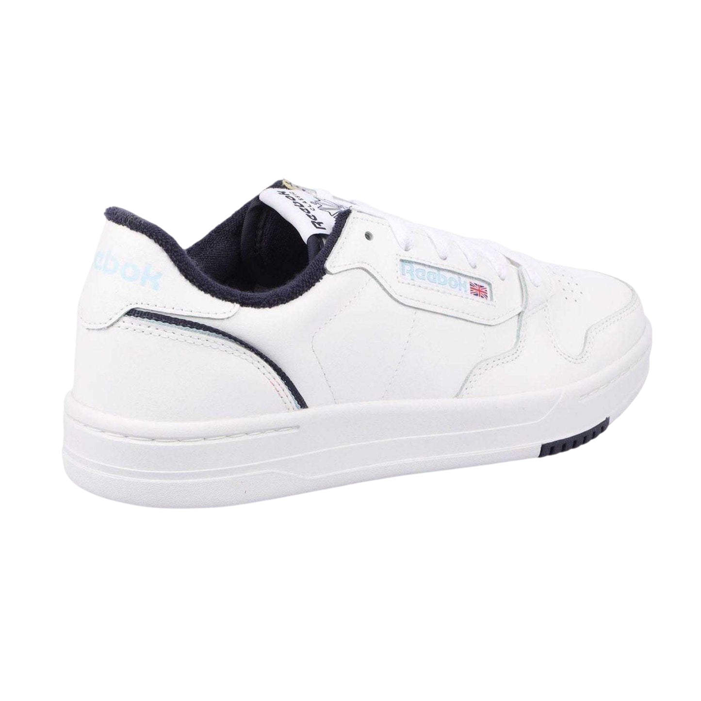 White-Navy - Back - Reebok Mens Leather Court Trainers