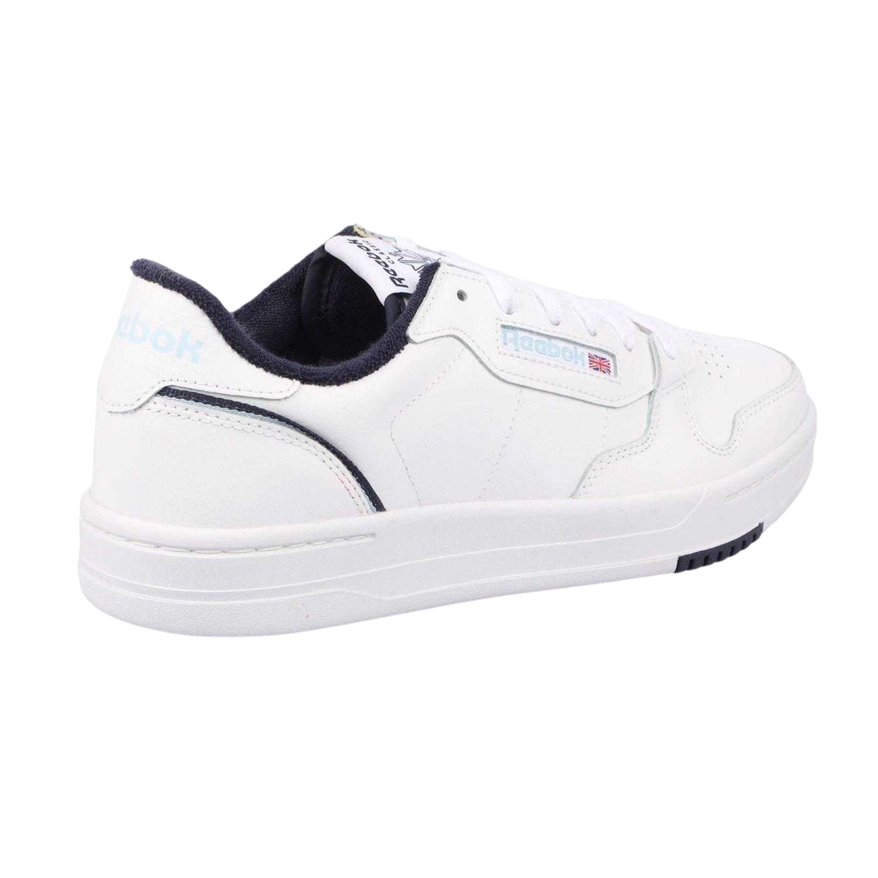 White-Navy - Back - Reebok Mens Leather Court Trainers