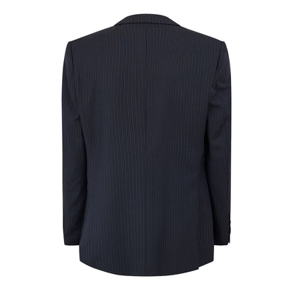 Navy - Back - Pierre Cardin Mens Stripe Regular Suit Jacket