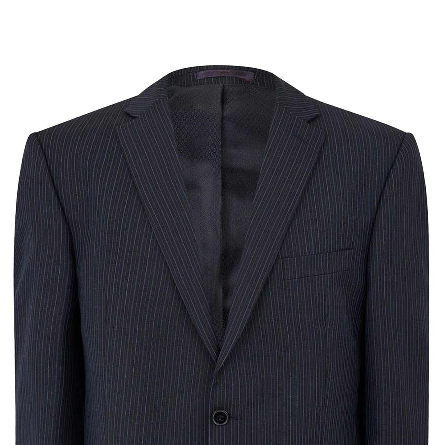 Navy - Side - Pierre Cardin Mens Stripe Regular Suit Jacket
