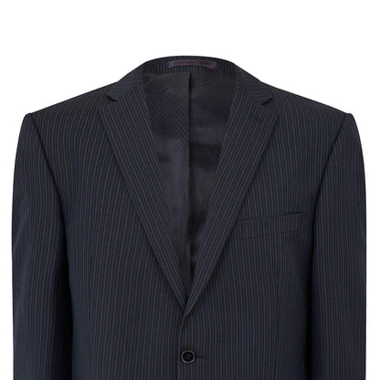 Navy - Side - Pierre Cardin Mens Stripe Regular Suit Jacket