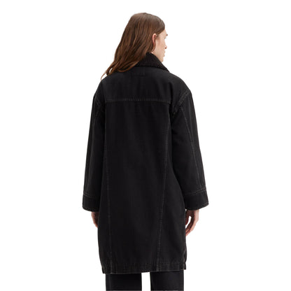 Black - Lifestyle - Levis Womens-Ladies Padded Denim Padded Trucker Jacket