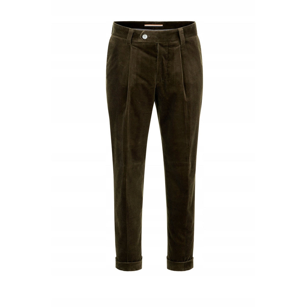 Green - Front - Hugo Boss Mens H-Perin Pleated Trousers