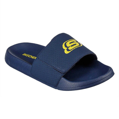 Navy-Yellow - Side - Skechers Mens Sidelines 2 Open Toe Sports Sandals