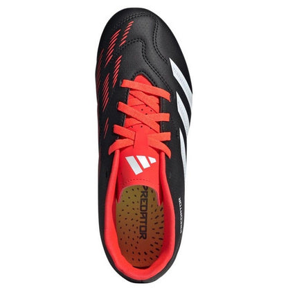 Black-Red-White - Pack Shot - Adidas Childrens-Kids Predator Club Firm Ground Football Boots