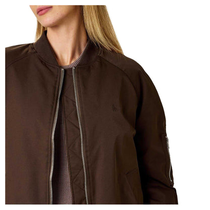 Brown - Side - Jack Wills Womens-Ladies Relaxed Fit Bomber Jacket