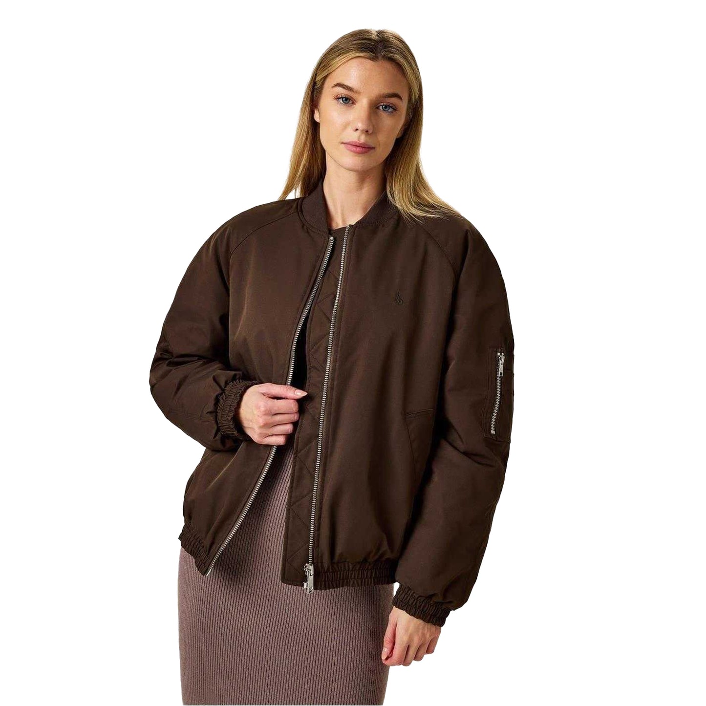 Brown - Lifestyle - Jack Wills Womens-Ladies Relaxed Fit Bomber Jacket
