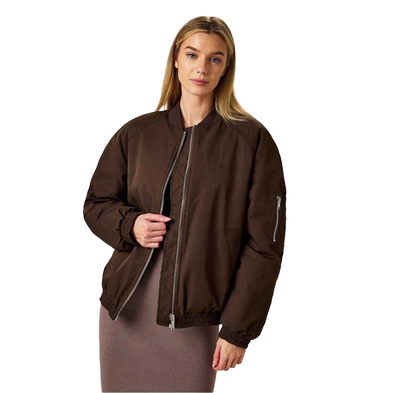Brown - Lifestyle - Jack Wills Womens-Ladies Relaxed Fit Bomber Jacket