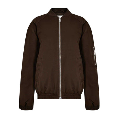 Brown - Front - Jack Wills Womens-Ladies Relaxed Fit Bomber Jacket
