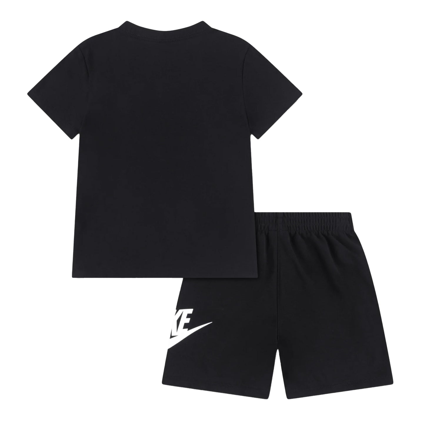 Black - Back - Nike Childrens-Kids Swoosh T-Shirt & Shorts Set