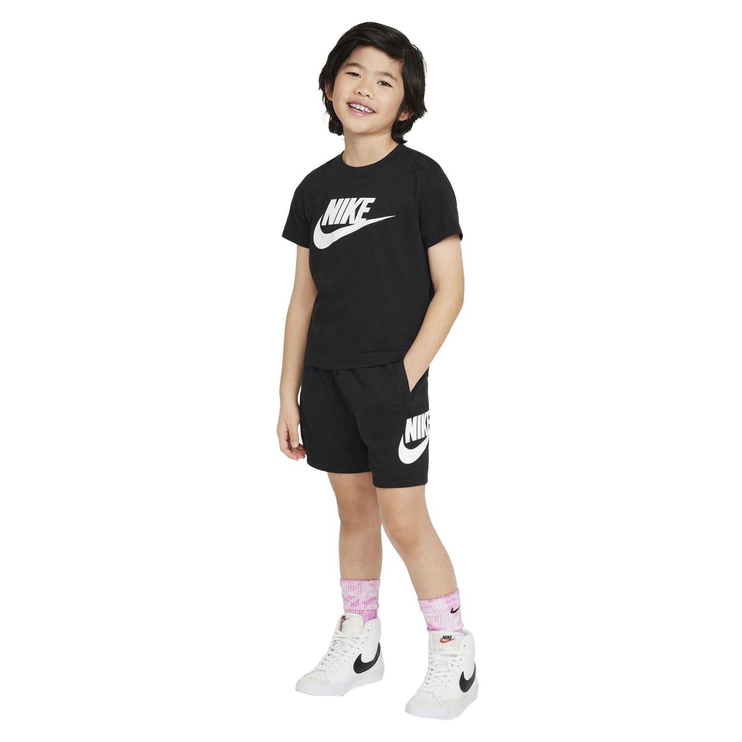Black - Lifestyle - Nike Childrens-Kids Swoosh T-Shirt & Shorts Set