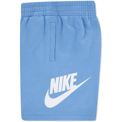 White-University Blue - Side - Nike Childrens-Kids Swoosh T-Shirt & Shorts Set