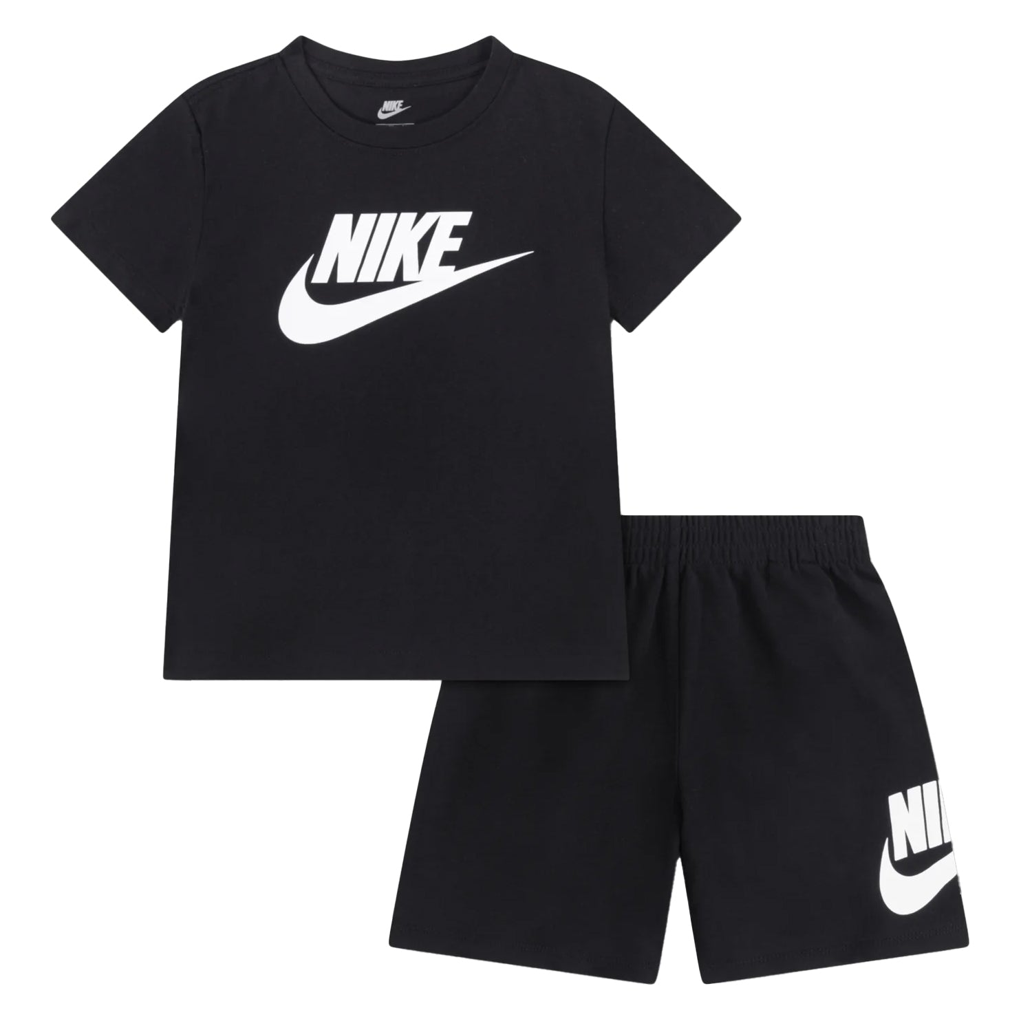 Black - Front - Nike Childrens-Kids Swoosh T-Shirt & Shorts Set