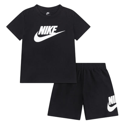 Black - Front - Nike Childrens-Kids Swoosh T-Shirt & Shorts Set