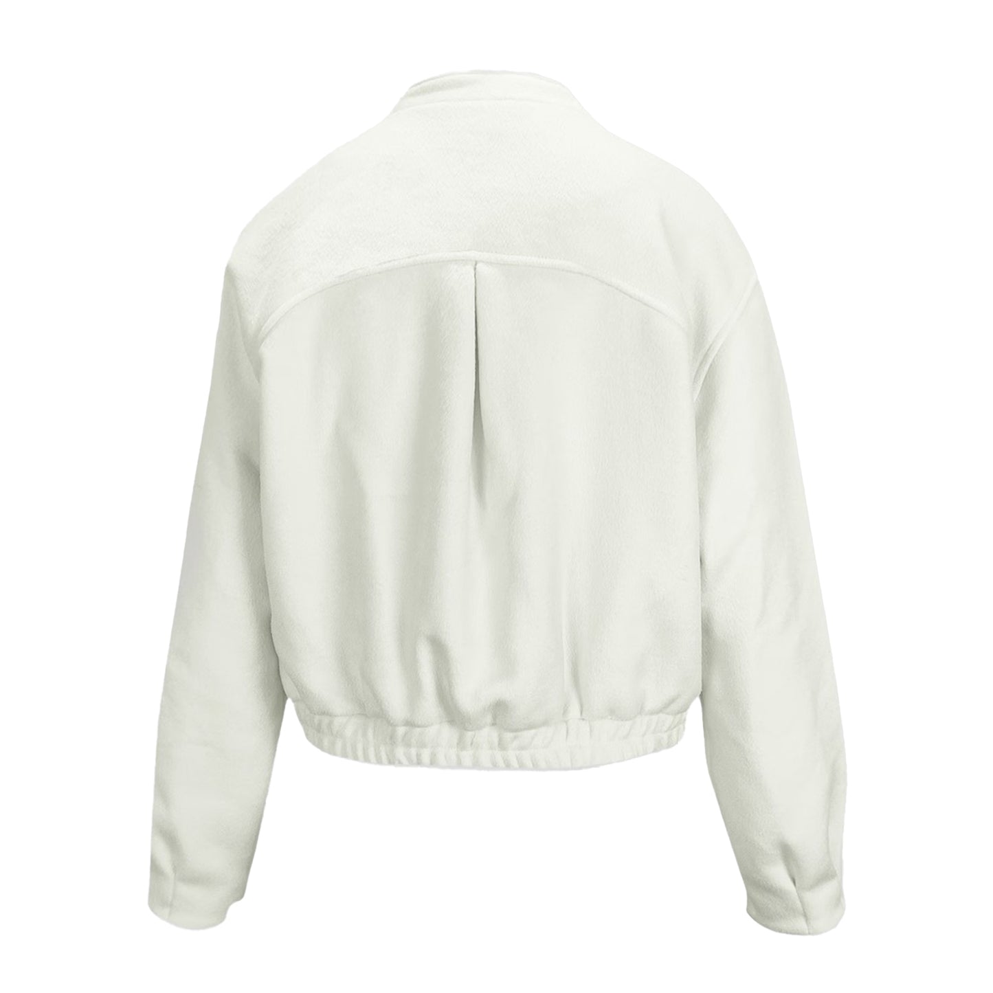 Cream - Back - Jack Wills Womens-Ladies Plain Bomber Jacket