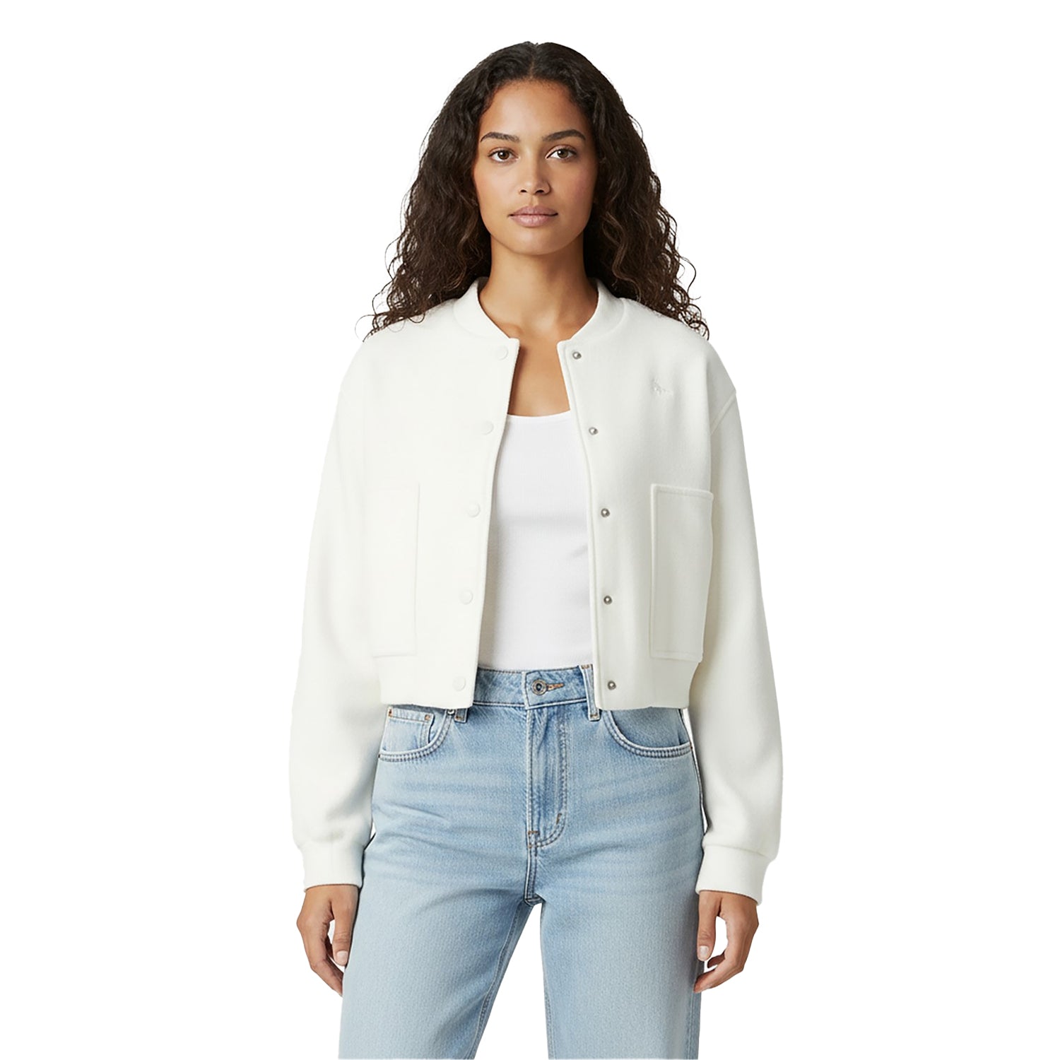Cream - Side - Jack Wills Womens-Ladies Plain Bomber Jacket