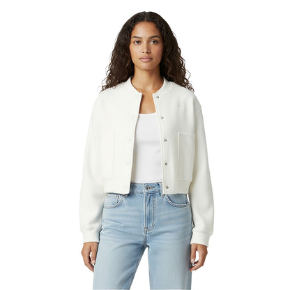 Cream - Side - Jack Wills Womens-Ladies Plain Bomber Jacket