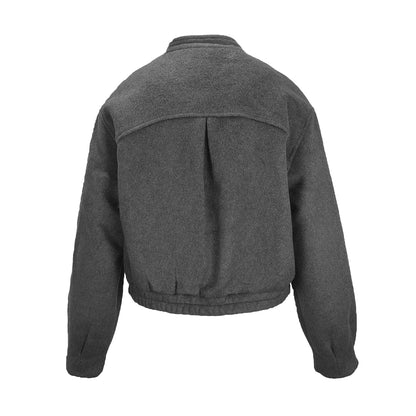 Grey - Back - Jack Wills Womens-Ladies Plain Bomber Jacket