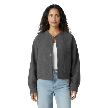 Grey - Side - Jack Wills Womens-Ladies Plain Bomber Jacket