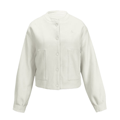 Cream - Front - Jack Wills Womens-Ladies Plain Bomber Jacket