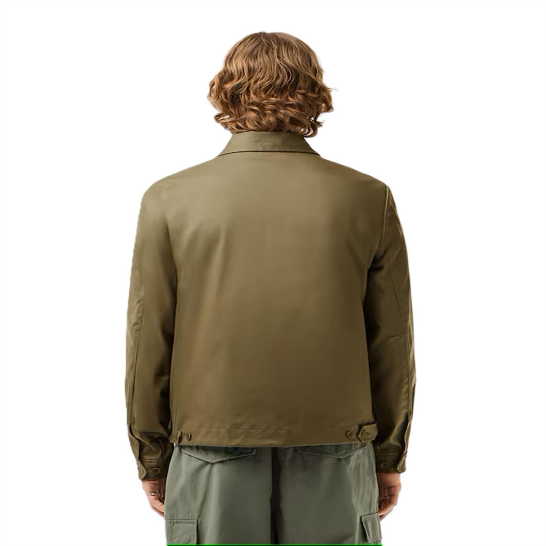 Green - Back - Lacoste Mens Logo Bomber Jacket