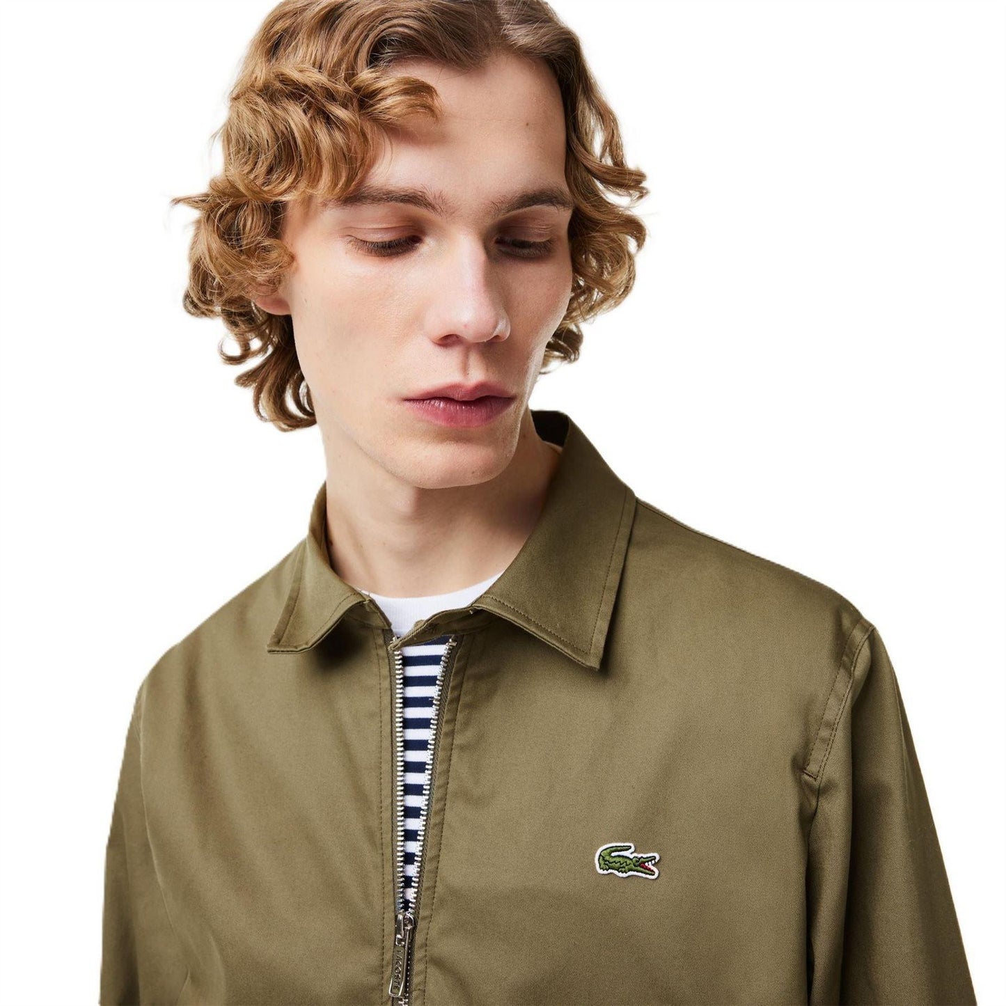 Green - Side - Lacoste Mens Logo Bomber Jacket