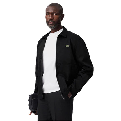 Black - Front - Lacoste Mens Logo Bomber Jacket