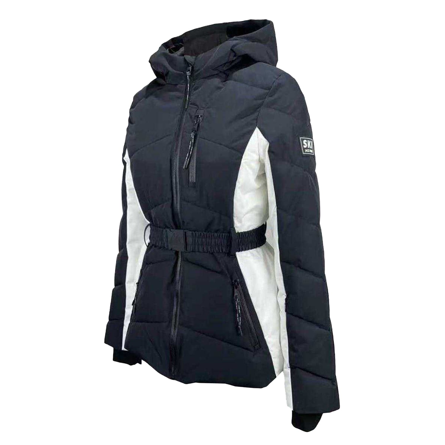 Black - Back - Jack Wills Womens-Ladies Hooded Puffer Jacket