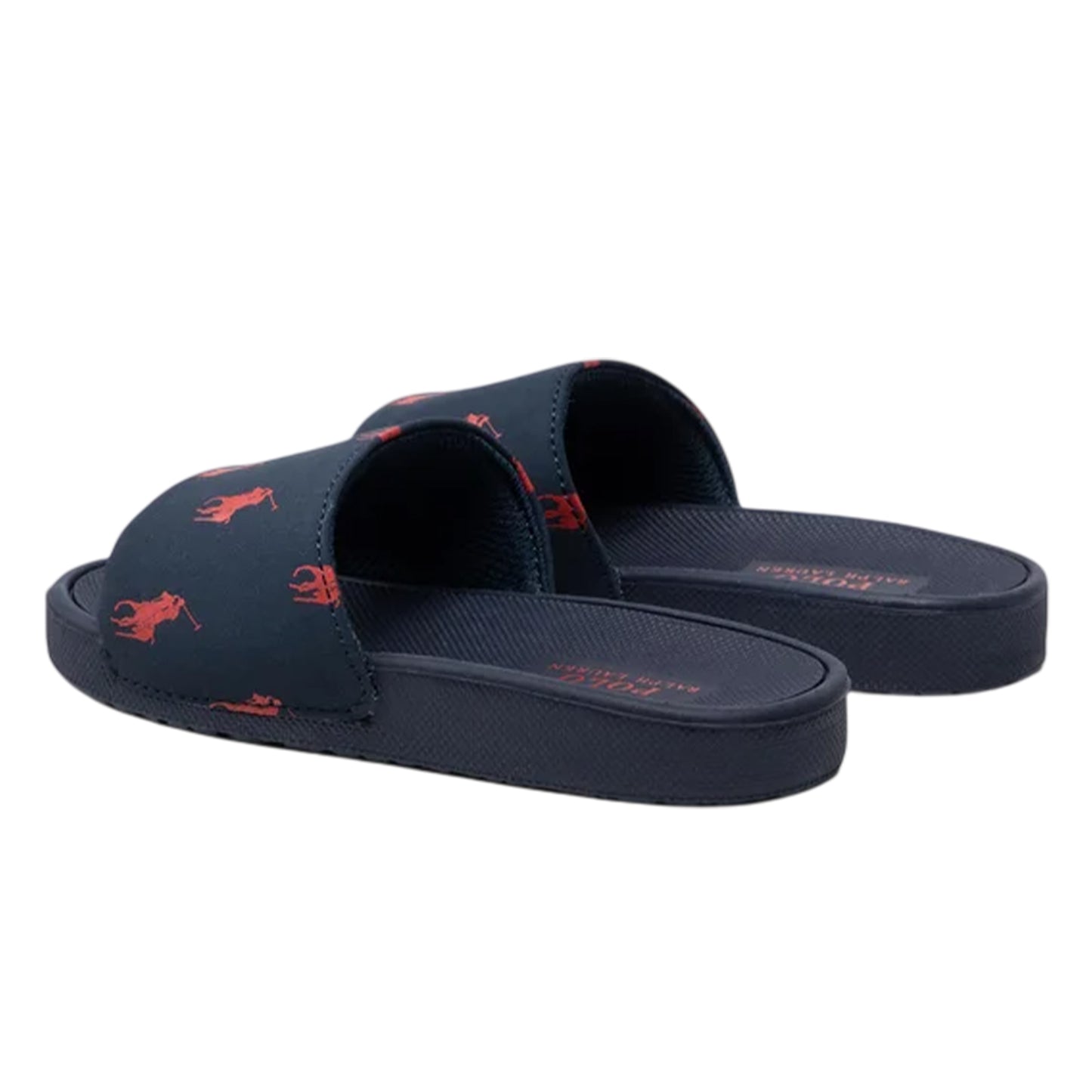 Navy-Red - Back - Ralph Lauren Childrens-Kids Fairview Pool Sliders