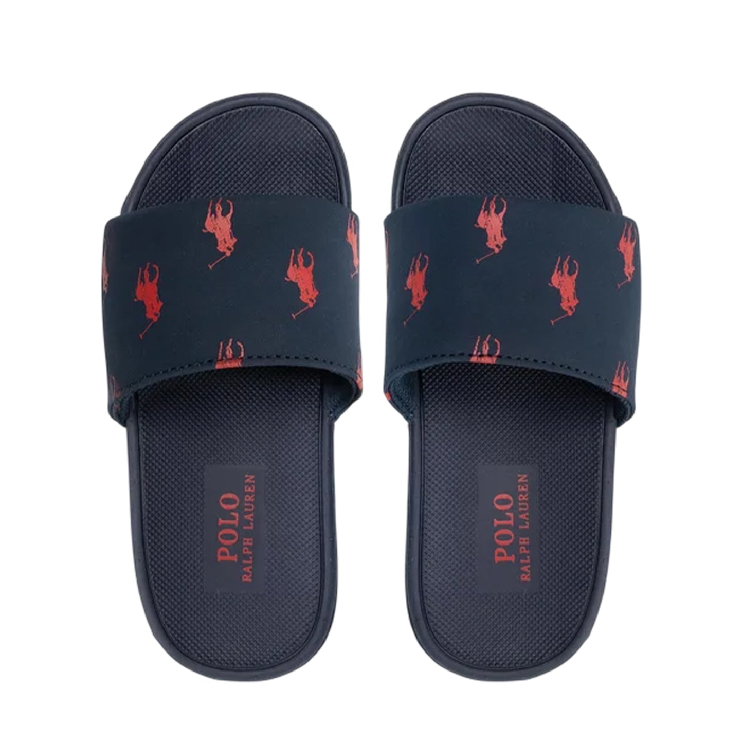 Navy-Red - Side - Ralph Lauren Childrens-Kids Fairview Pool Sliders