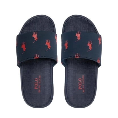 Navy-Red - Side - Ralph Lauren Childrens-Kids Fairview Pool Sliders