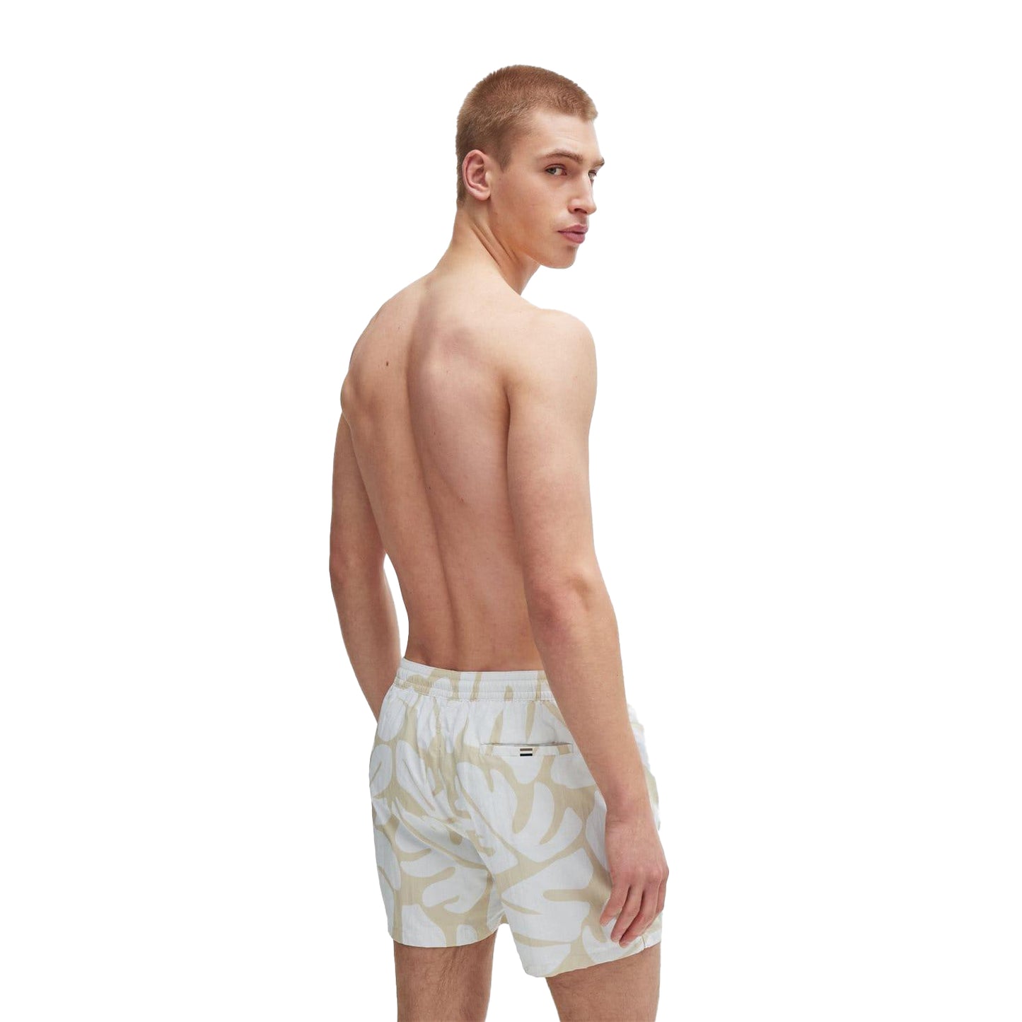White - Back - Boss Mens Bari Quick Dry Swim Shorts