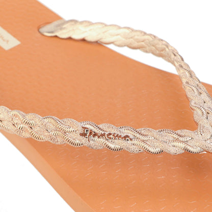 Tan - Close up - Ipanema Womens-Ladies Exuberance Chrome Flip Flops