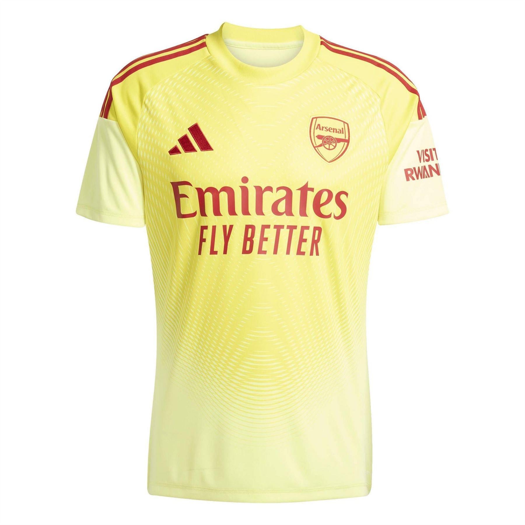 Yellow-Red - Front - Adidas Mens Arsenal FC Goalkeeper Jersey
