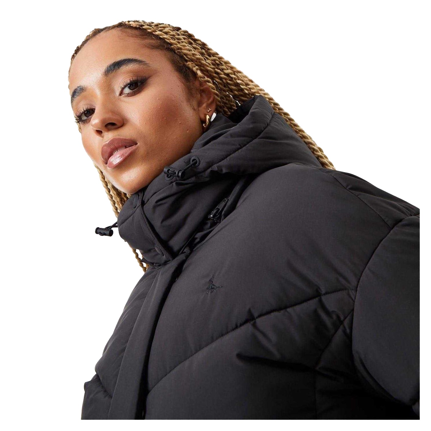 Black - Side - Jack Wills Womens-Ladies Ritcher Quilted Padded Jacket