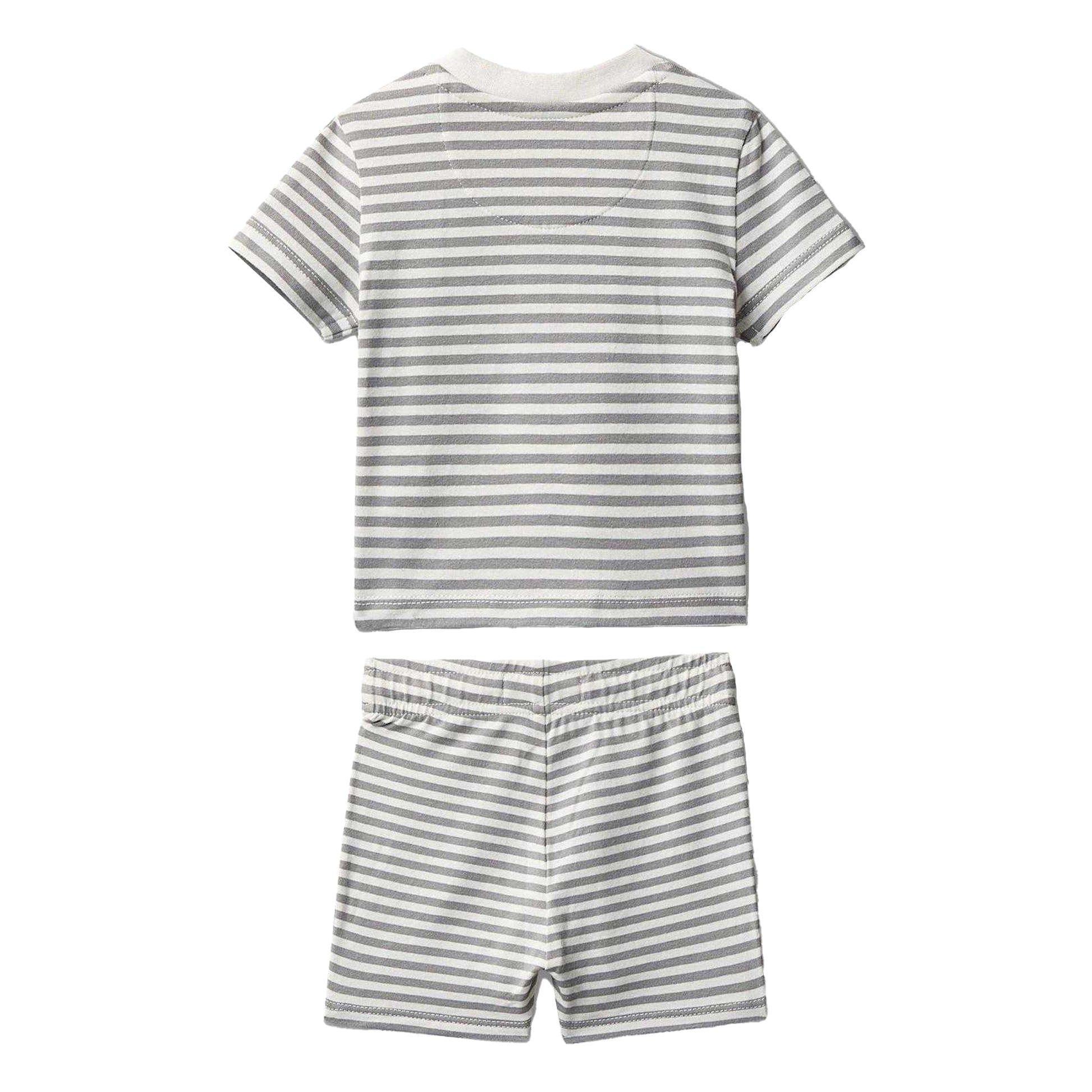 Monument - Back - Calvin Klein Baby Striped Two Piece T-Shirt & Shorts Set