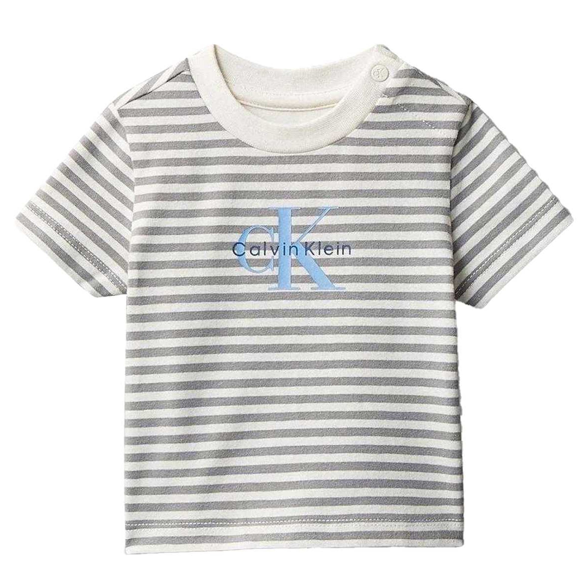 Monument - Side - Calvin Klein Baby Striped Two Piece T-Shirt & Shorts Set