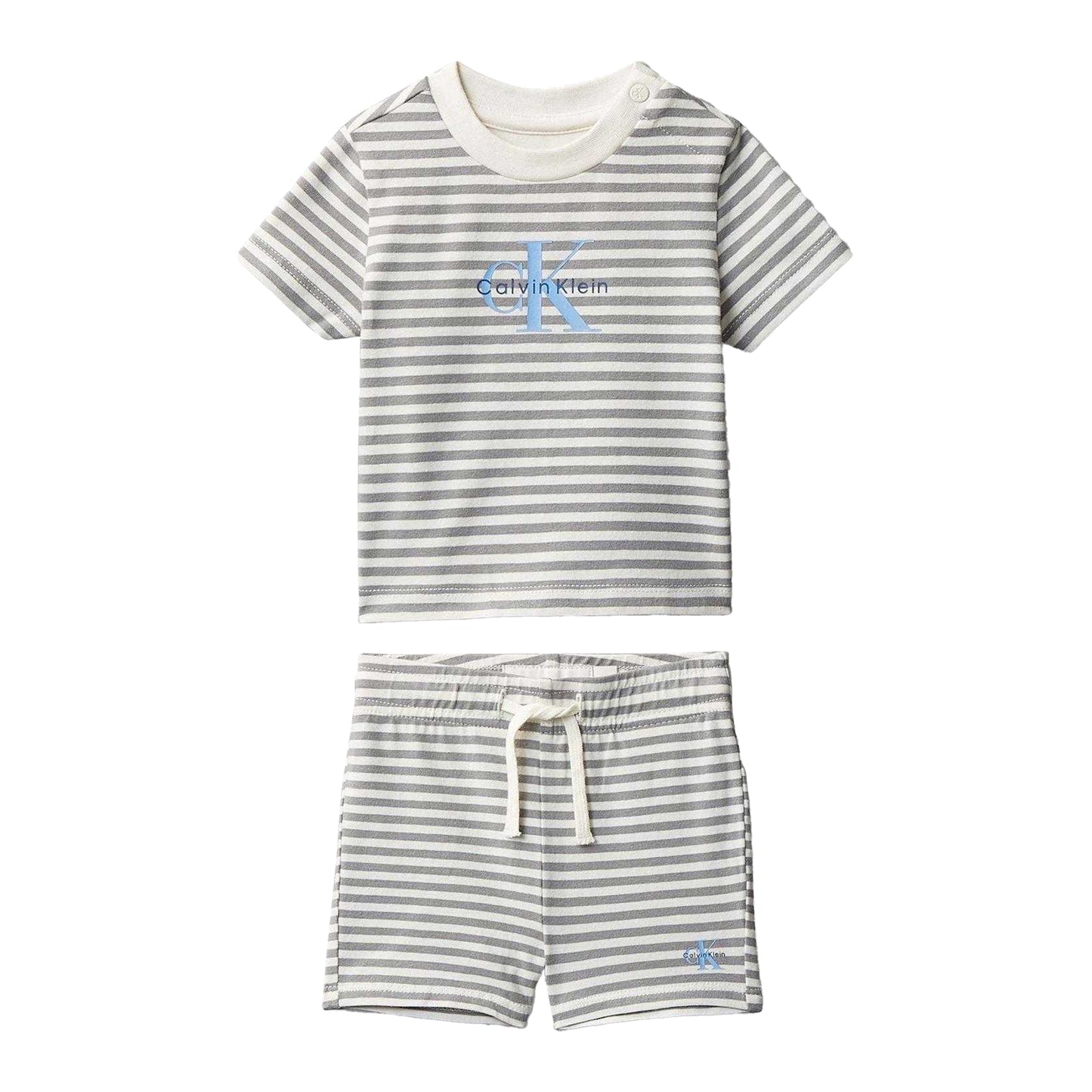 Monument - Front - Calvin Klein Baby Striped Two Piece T-Shirt & Shorts Set