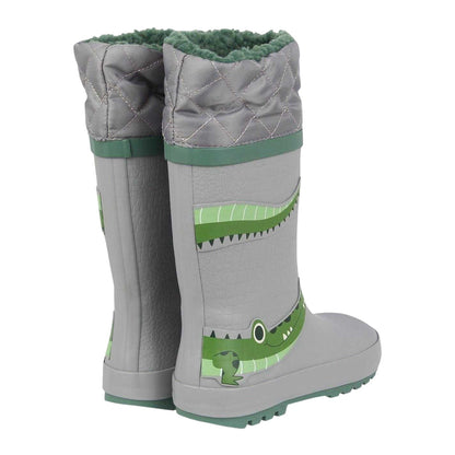 Grey - Back - Gelert Childrens-Kids Drawstring Wellington Boots