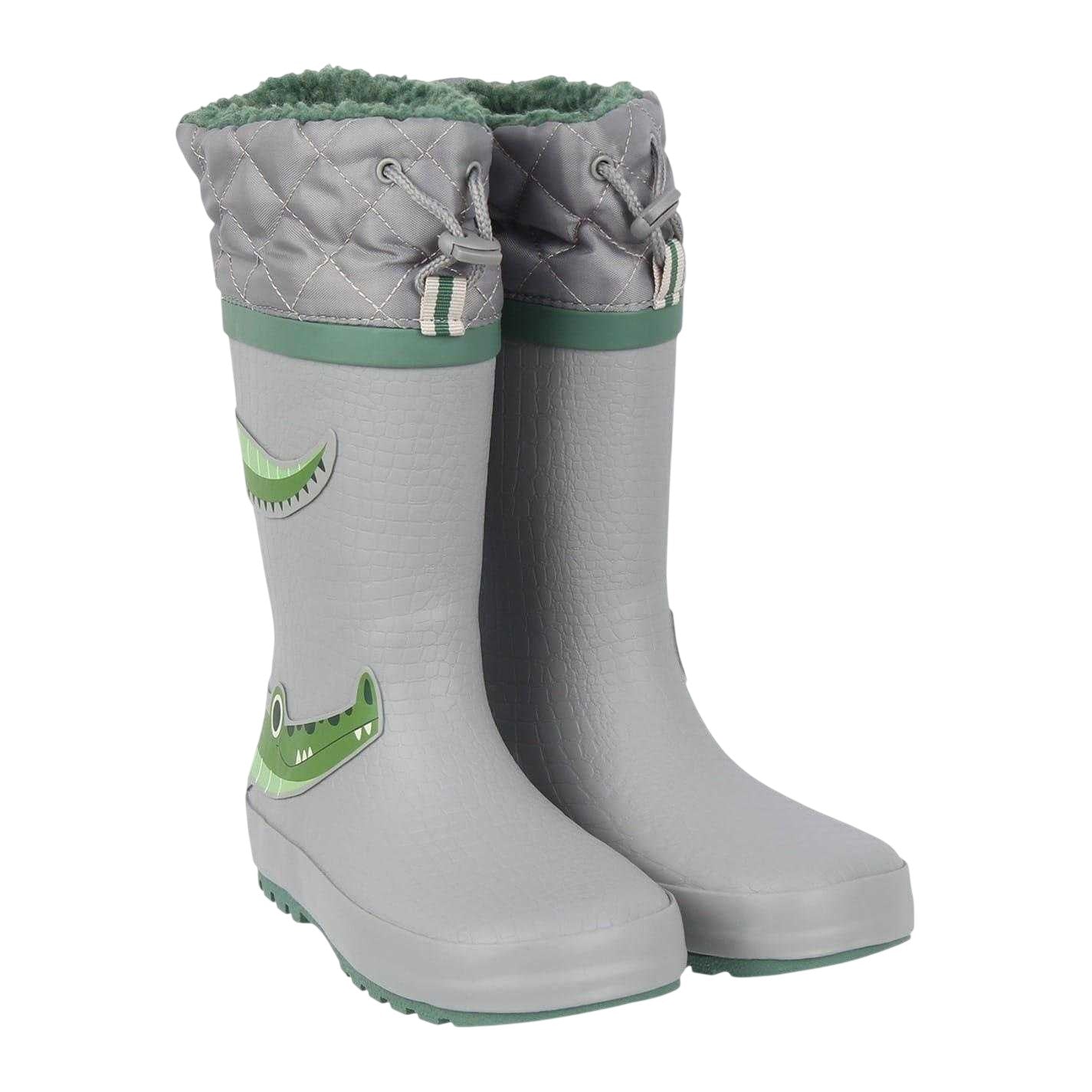 Grey - Pack Shot - Gelert Childrens-Kids Drawstring Wellington Boots
