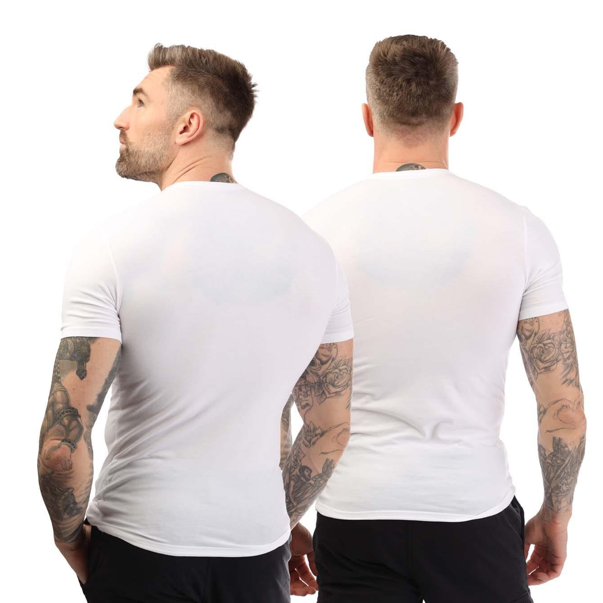 White - Back - Calvin Klein Mens Essential Crew Neck T-Shirt (Pack Of 2)
