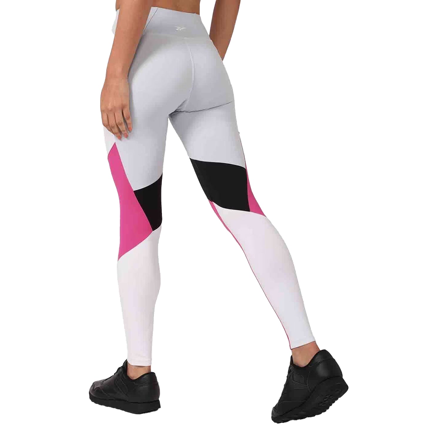 Grey - Back - Reebok Womens-Ladies Lux Colour Block Leggings