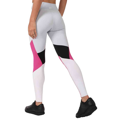 Grey - Back - Reebok Womens-Ladies Lux Colour Block Leggings
